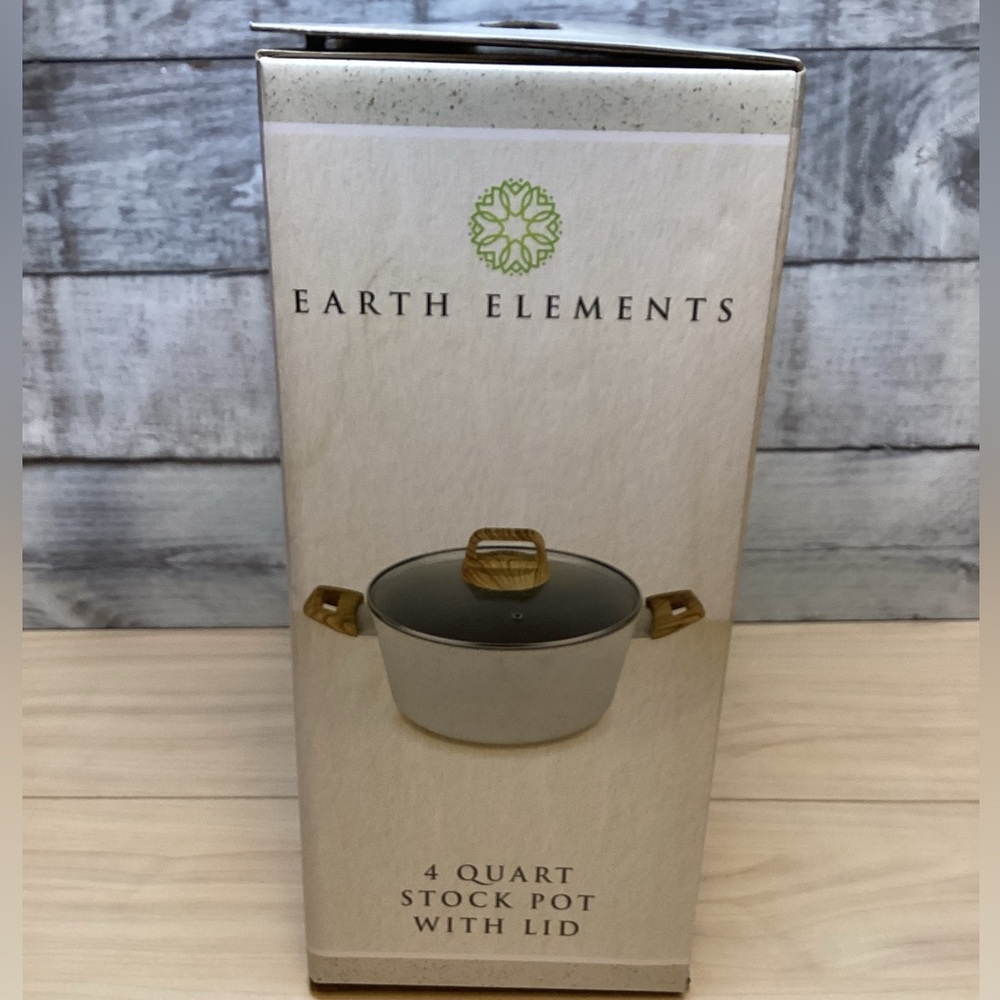 Earth Elements Vintage Speckle 4 Quart Stock Pot with Lid NIB - Picture 5 of 5